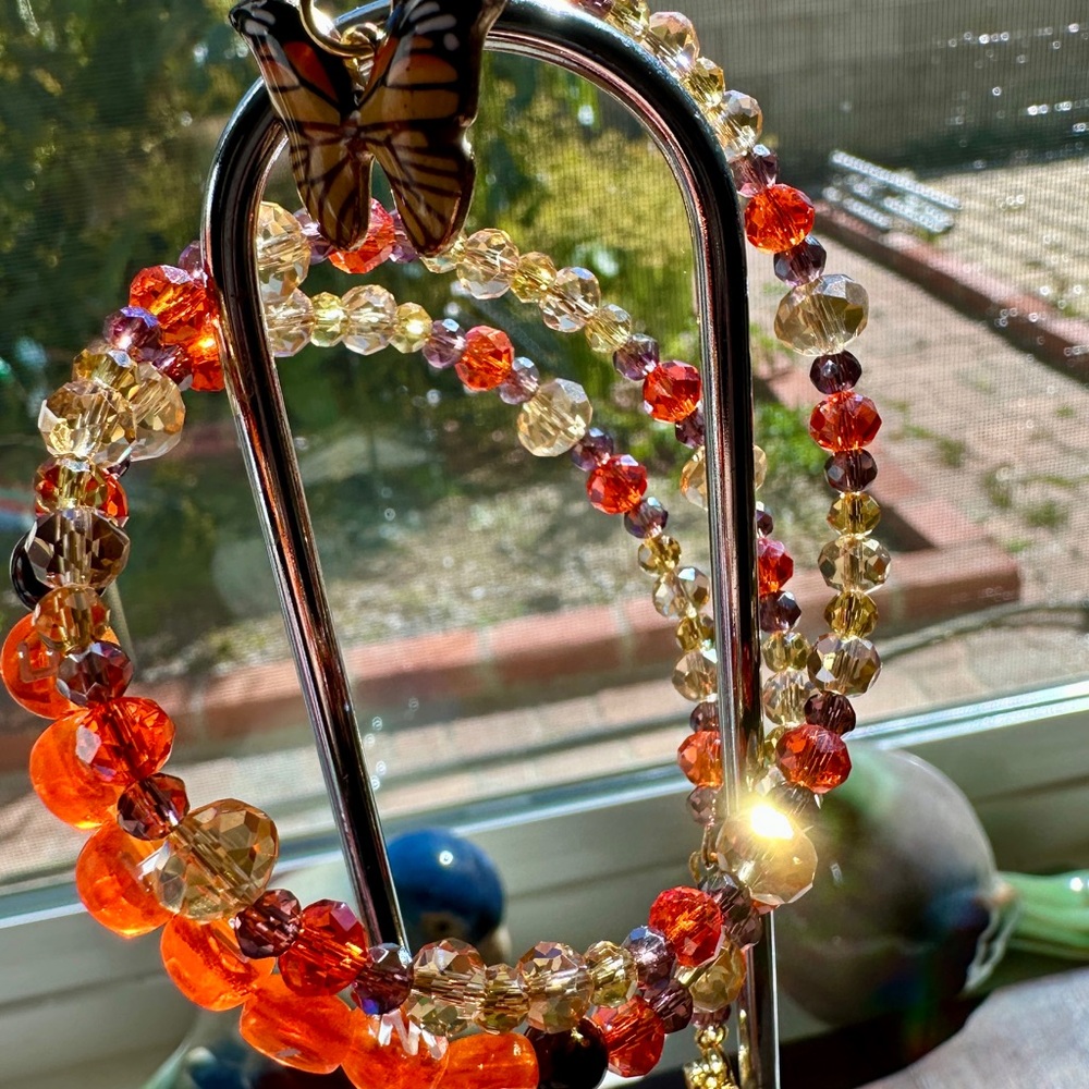 Taylor Swift coil Bracelet pair August and Swiftie theme in fall color crystal - Picture 7 of 8